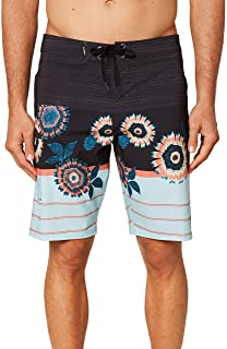 O'NEILL Men's Water Resistant Hyperfreak Stretch Swim Boardshort, 20 Inch Outseam | Mid-Length Swimsuit |